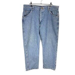 Wrangler Straight Jeans 38x29 Men’s Light Wash Pre-Owned [#2503]